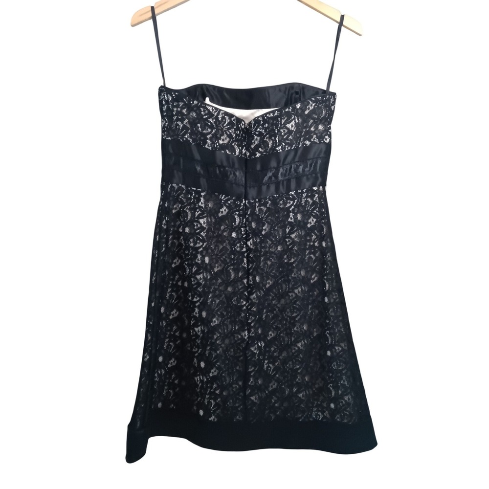 White House Black Market Black Lace Strapless Cocktail‎ Dress Size 8 - Picture 6 of 14